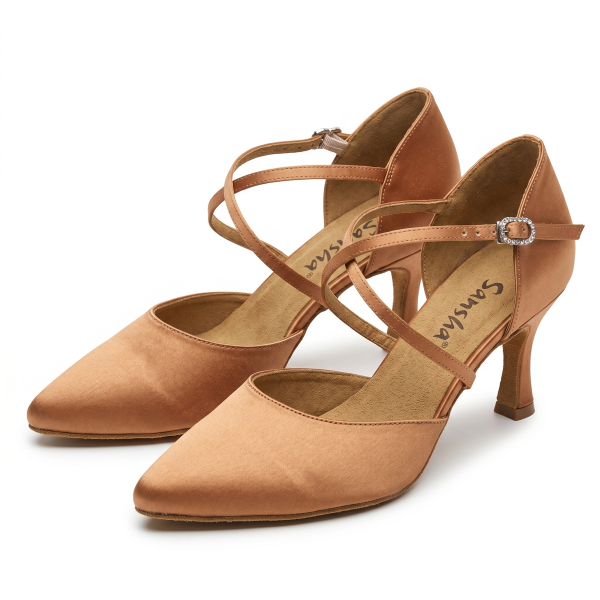 Туфли бальные женские сатин Evelina BR25025S (Сатин, 11, D.TAN)